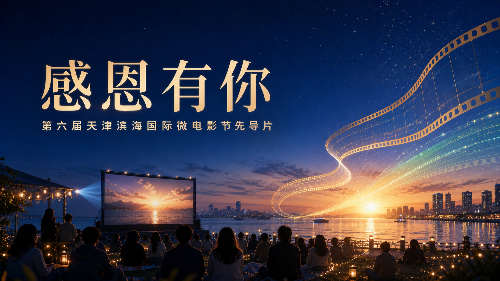 《感恩有你》第六届天津滨海国际微电影节先导片横版海报
